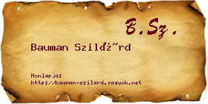 Bauman Szilárd névjegykártya