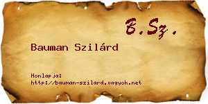 Bauman Szilárd névjegykártya